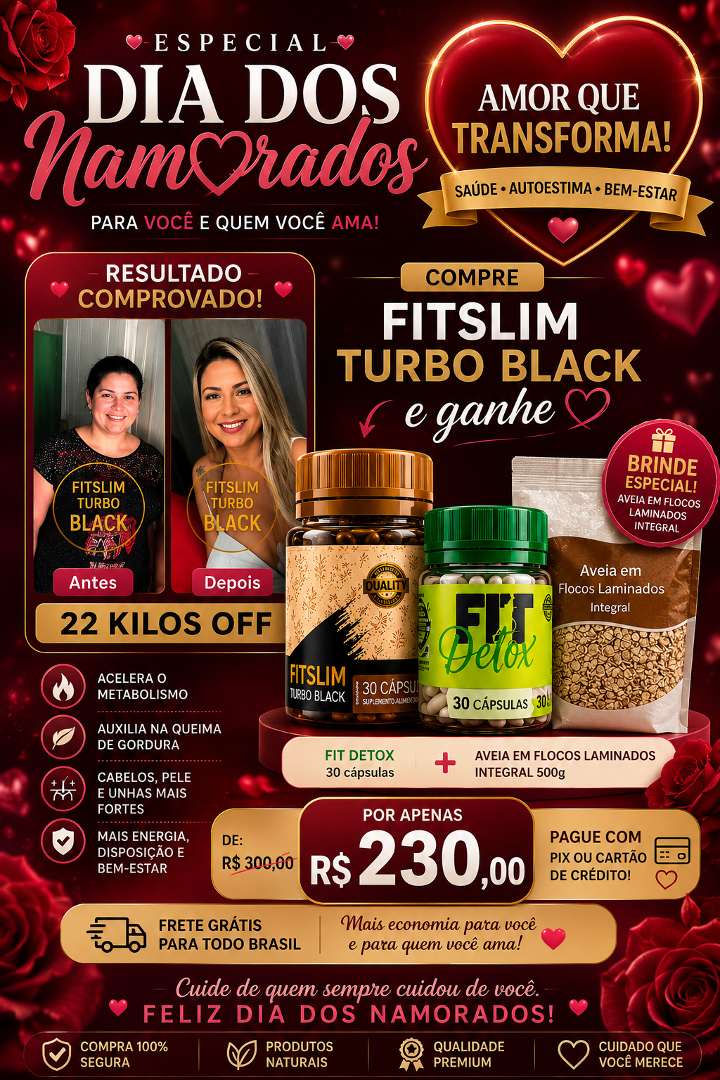 Fitslim Turbo Black - PROMOCAO DIA DOS NAMORADOS