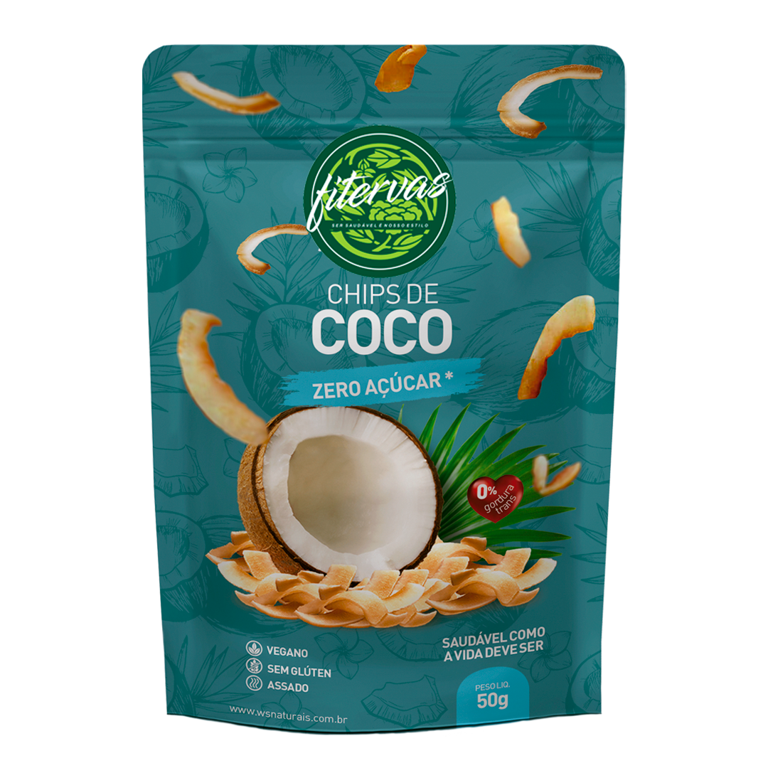 Chips de Coco Zero Açúcar 50g