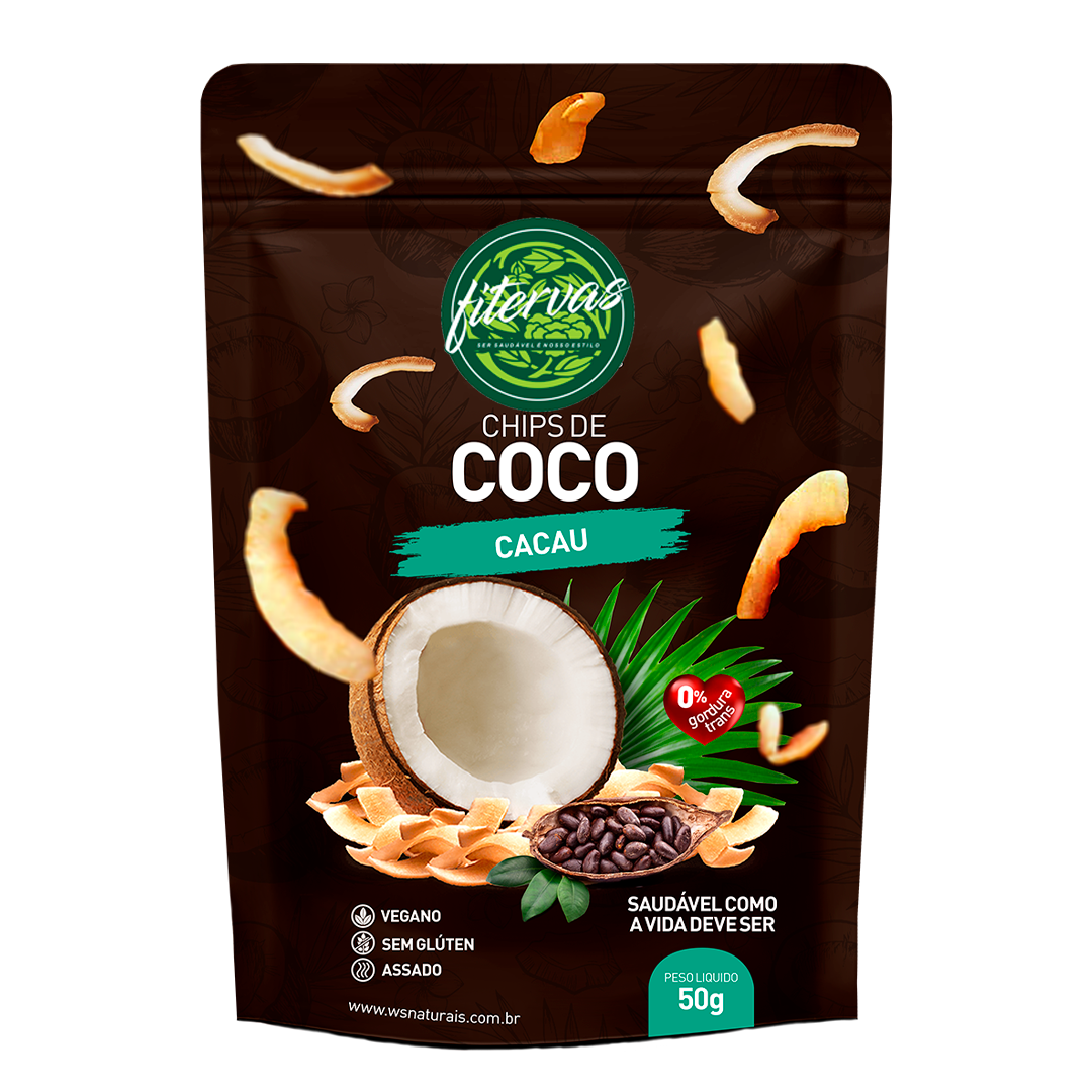 Chips de Coco - Cacau 50g