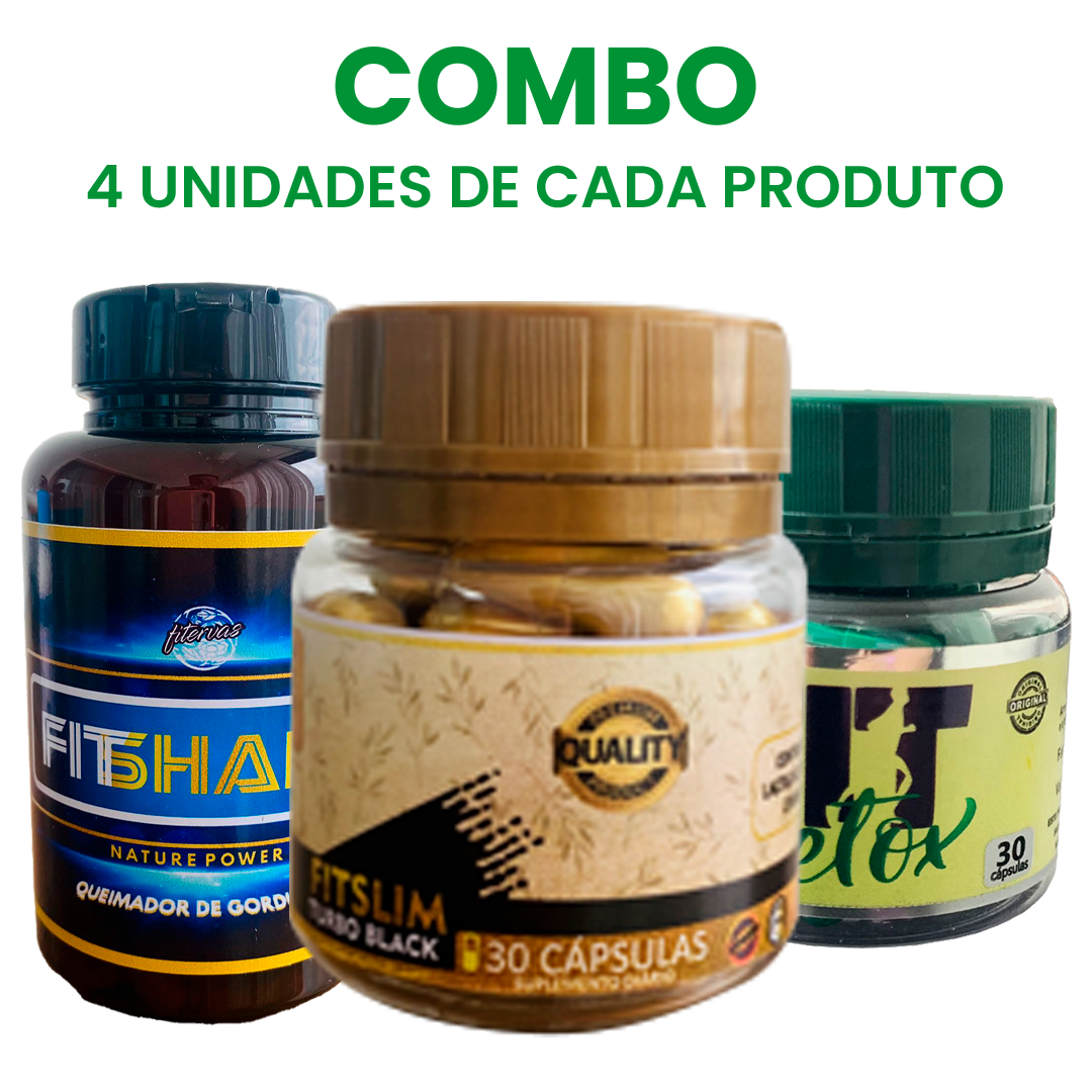 4 Fitslim Turbo Black + 4 Fitdetox + 4 Fitshape