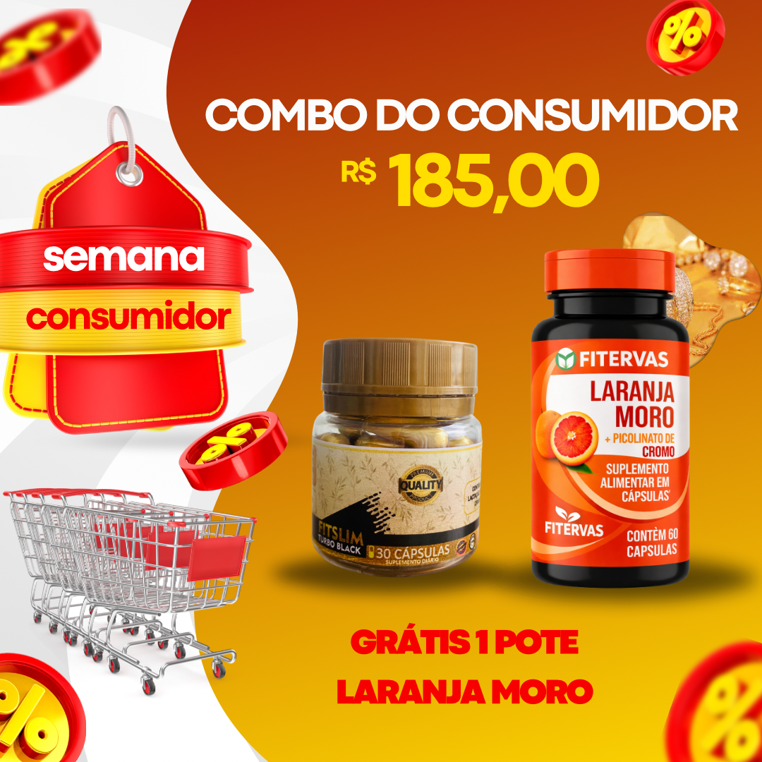 Fitslim Turbo Black GRÁTIS 1 Laranja Moro