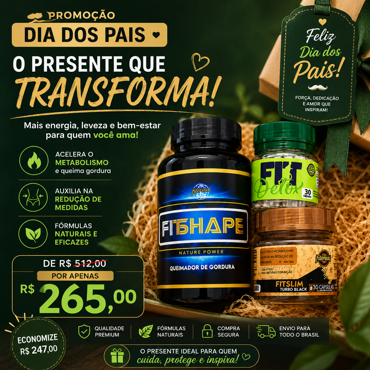 Fitslim Turbo Black + Fitdetox + Fitshape