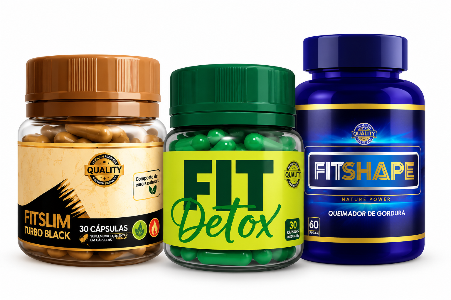 Fitslim Turbo Black + Fitdetox + Fitshape